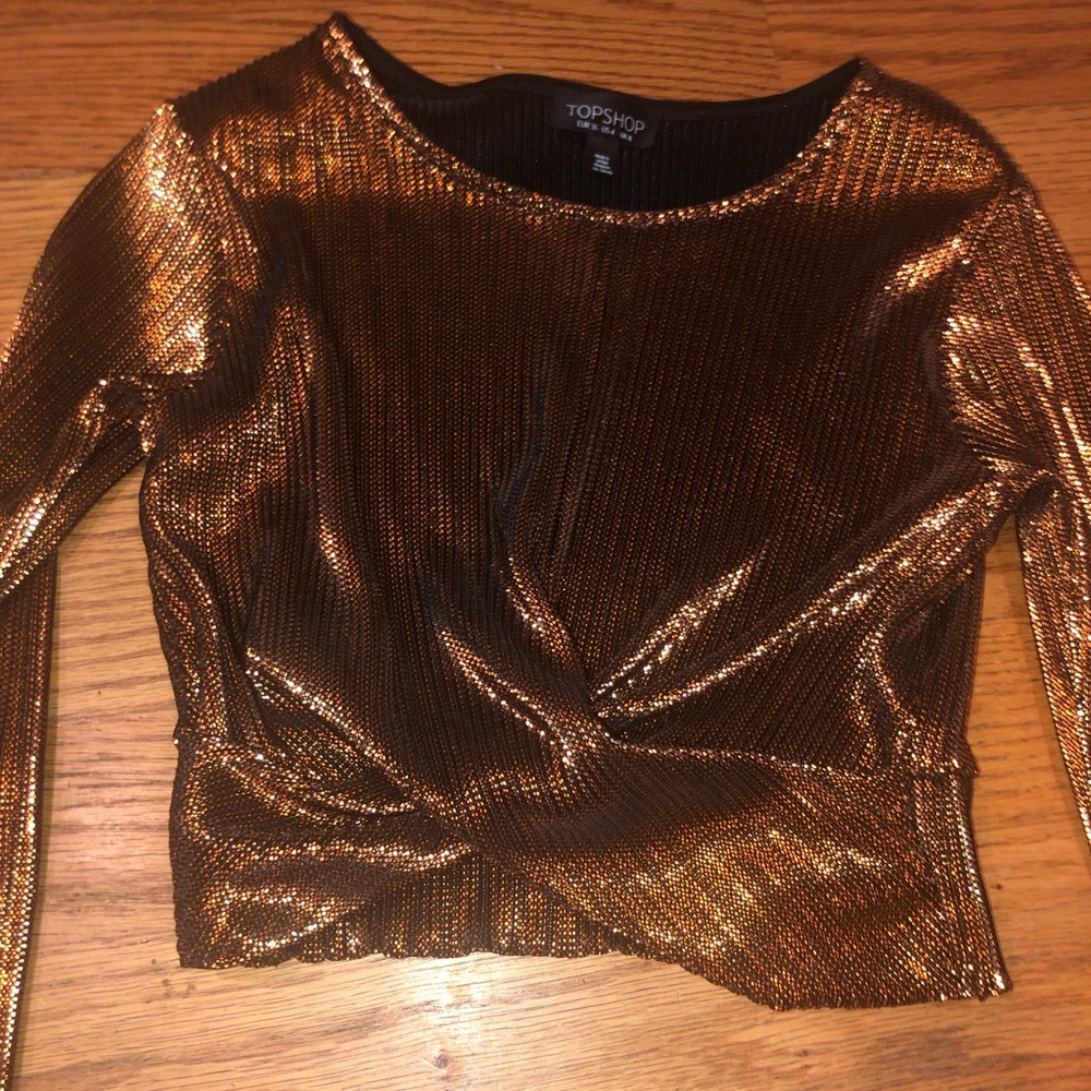 Topshop metallic long sleeve